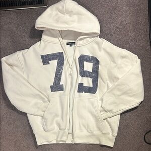 Pacsun White Hoodie with 79 Print